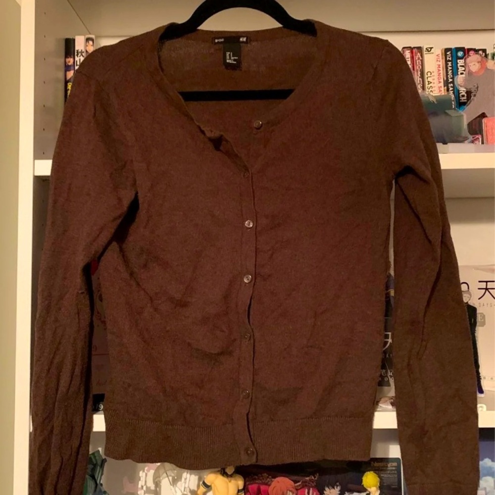 dark brown cardigan